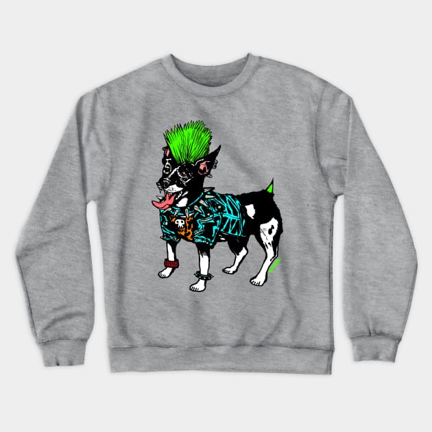 Punk Dog Crewneck Sweatshirt by Robisrael